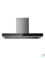 Campana De Pared 90 Cm Inox Frente Cristal Negro | SIROCO908NX